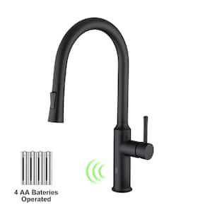 RX6012H Touchless Sensor Commercial Single Handle Pull Down Sprayer Kitchen Faucet in Spot Free Matte Black