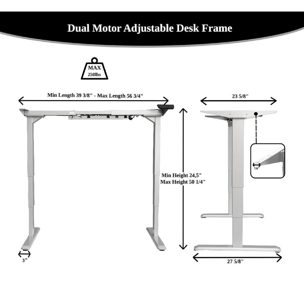 Black Electric Height Adjustable Desk Frame - rated 3.8889 stars from 9 reviews