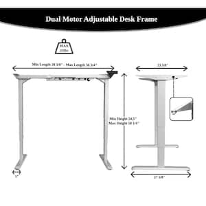 Black Electric Height Adjustable Desk Frame w/Dual Motor, Tabletop Not Included, 50 Inch Max Height