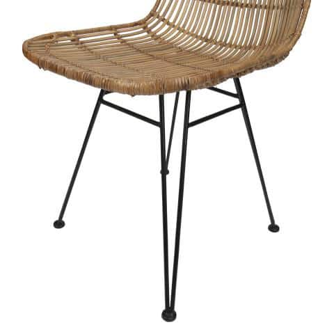 Wicker chair black online legs