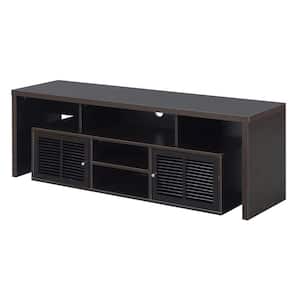 Lexington 59 in. Espresso Wood TV Stand Fits TVs Up to 65 in. with Storage Doors