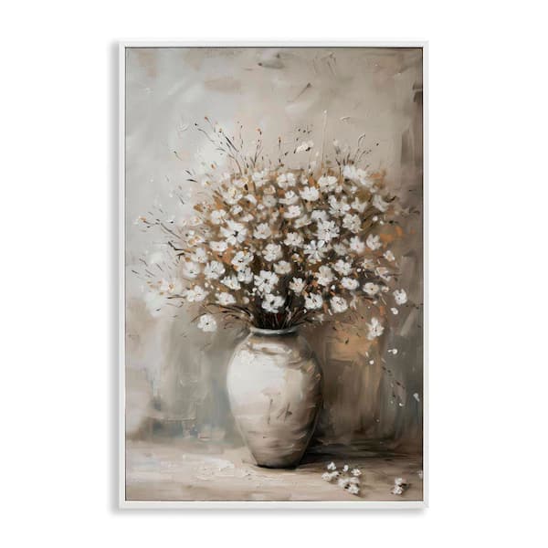 Stupell Industries Vintage Still Life Bouquet by LSR Design Studio White Framed Nature Giclee Art Print 18 in. x 12 in.