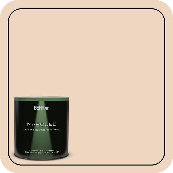 BEHR MARQUEE 1 qt. #PPU4-10A Sandy Beige Semi-Gloss Enamel Exterior Paint and Primer