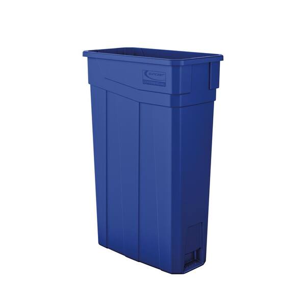 Suncast Commercial Slim 23 Gal. Blue Plastic Trash Can