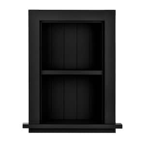 12.75 in. W x 4.72 in. D x 18.11 in. H Wood Recessed Decorative Bathroom Storage Wall Cabinet in Black
