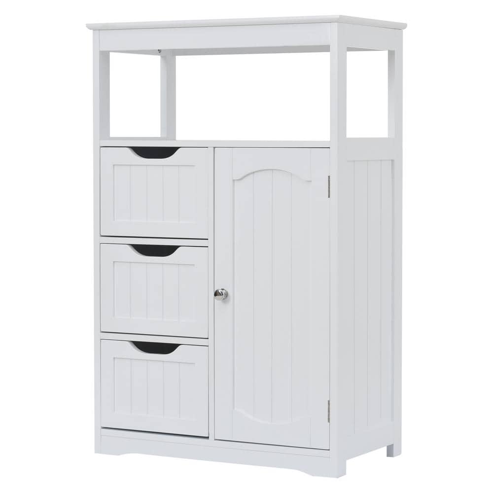 22 in. W x 12 in. D x 34 in. H MDF Board White Bathroom Freestanding Multi-