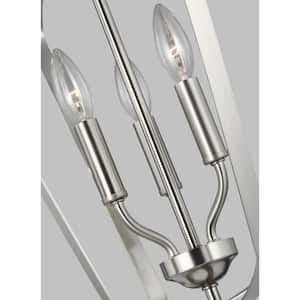 Romee 3-Light Brushed Nickel Hall-Foyer Pendant with Dimmable Candelabra LED Bulb