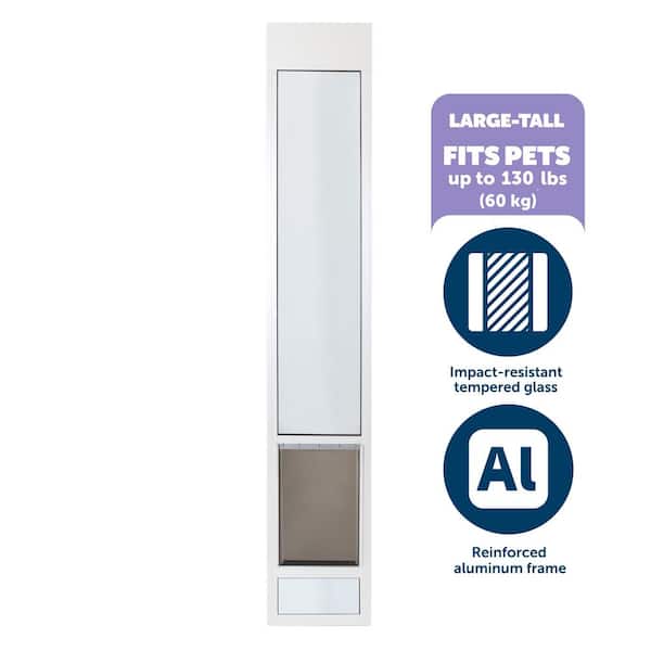 10-1/4 in. x 16-3/8 in. Large Tall White Freedom Patio Panel (91 in. to 96 in.) Pet Door