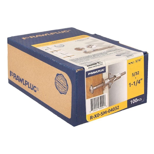 Rawlanchor#8 x 1-1 /4 in. Zinc-Plated Phillips Hollow Drywall Screws Anchor 80 lbs. (100-Pack)
