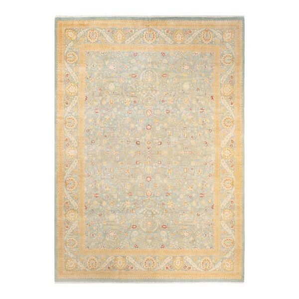 Solo Rugs Mogul One of a Kind Traditional Light Blue 8 ft. 2 in. x 11 ft. 3 in. Oriental Area Rug