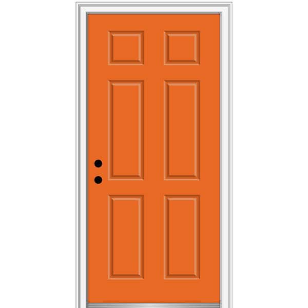 MMI Door 36 in. x 80 in. 6-Panel Right-Hand Inswing Classic Painted  Fiberglass Smooth Prehung Front Door Z024082R - The Home Depot