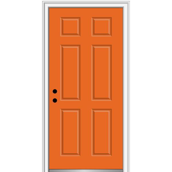 MMI Door 32 in. x 80 in. 6-Panel Right-Hand Inswing Classic Painted Steel Prehung Front Door