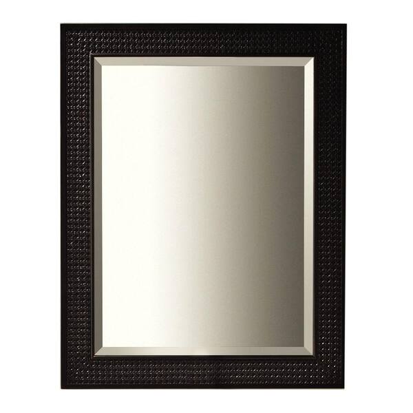 Home Decorators Collection Ansley 32 in. L x 25 in. W Framed Wall Mirror in Worn Black