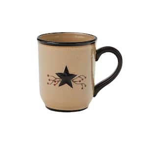 Star Vine 16 oz. Beige Ceramic Coffee Mug (Set of 4)