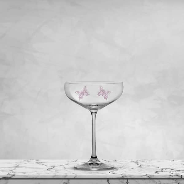 Joyjolt Olivia Crystal Martini Glasses - Set Of 4 Tall Elegant