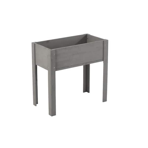 Cubilan Raised Garden Bed w/ Legs, Elevated Wooden Planter Box for Outdoor Flower Plant - Gray-31.00 in. x 16.00 in. x 30.00 in.
