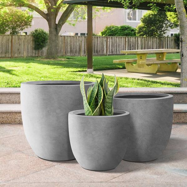 DECORLIFE Stone-Look Large Plant Pot Set 8/10/12-Inch Square, Lightweight  and Durable, Unique Terrazzo Pattern, Modern Decorative Flower Pots for