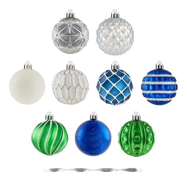 Home Accents Holiday 101 Count Blue-Green Ornaments Coastal