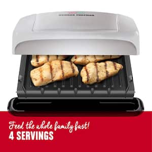4 Serving Silver Electric Indoor Grill and Panini Press