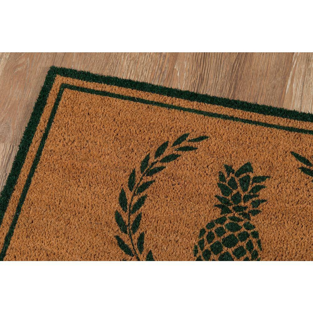 Pineapple Green Hand-Woven Coir Outdoor Doormat 18" x 30"