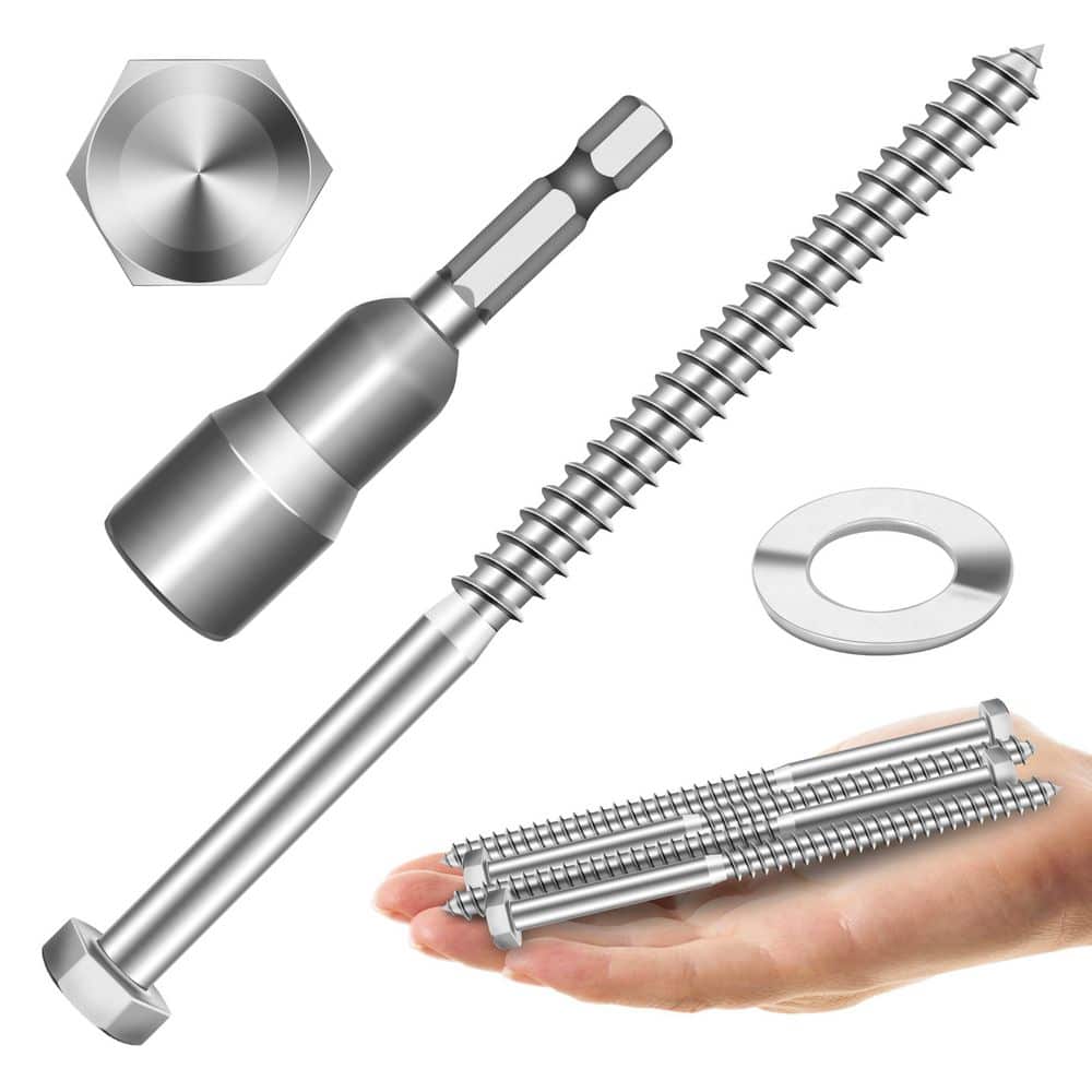5/16 in. x 2-1/2 in. Stainless Steel Hex Drive Hex Head Lag Screws (12-Pack) price history on PriceWatchPro