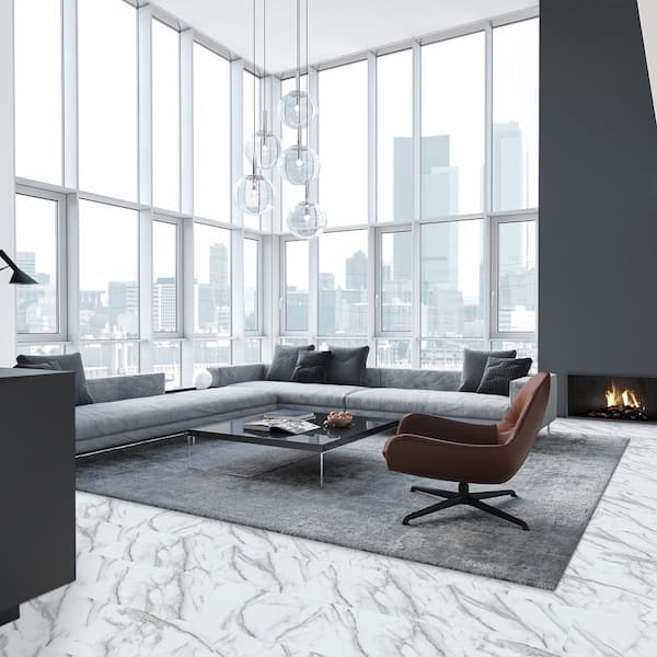 Take Home Sample - TerraCore 12 in. W x 12 in. L Calacatta Click-Lock Luxury Vinyl Flooring