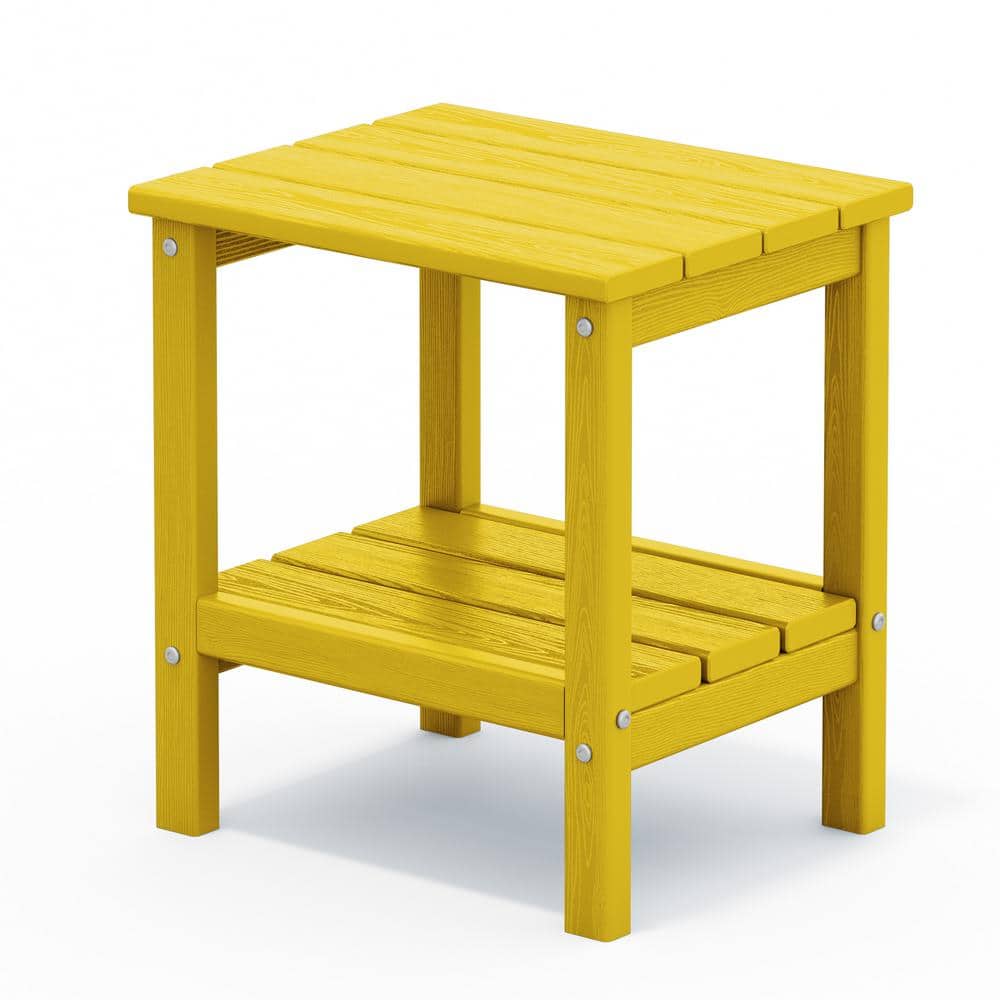 Reviews for JEAREY Yellow Rectangle Resin Outdoor Side Table Pg 1