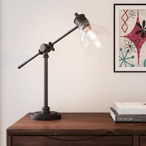 18.25 in. Oil Rubbed Bronze Counter Balance Desk Lamp with LED Bulb Included