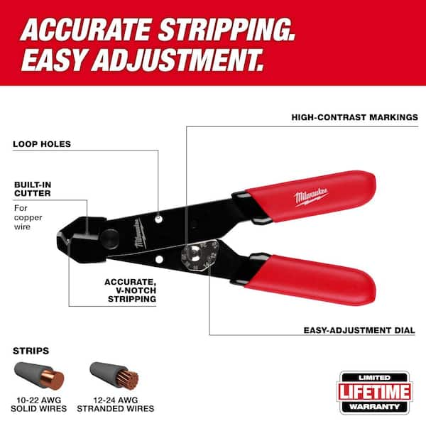 Milwaukee 10-18 AWG Wire Stripper / Cutter with Comfort Grip 48-22-3050 -  The Home Depot