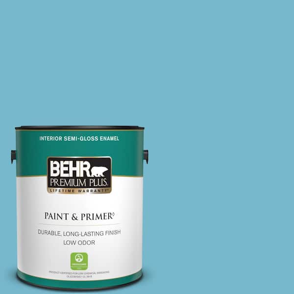 BEHR PREMIUM PLUS 1 gal. #M480-4 Below Zero Semi-Gloss Enamel Low Odor Interior Paint & Primer