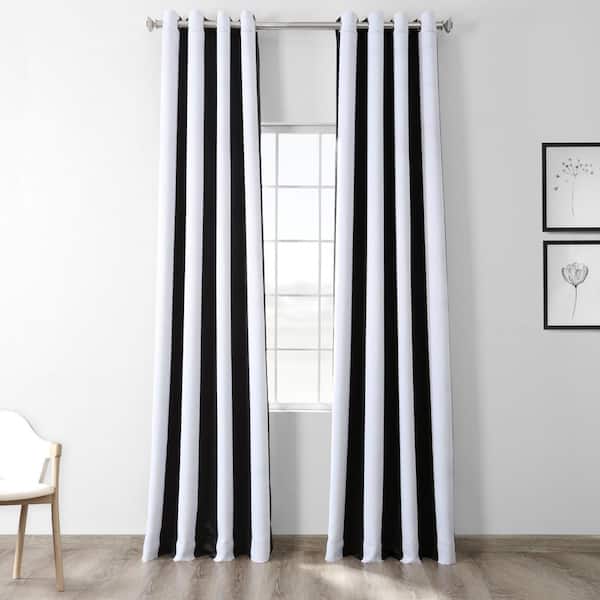 Exclusive Fabrics Furnishings Awning, Black Grey And White Striped Curtains