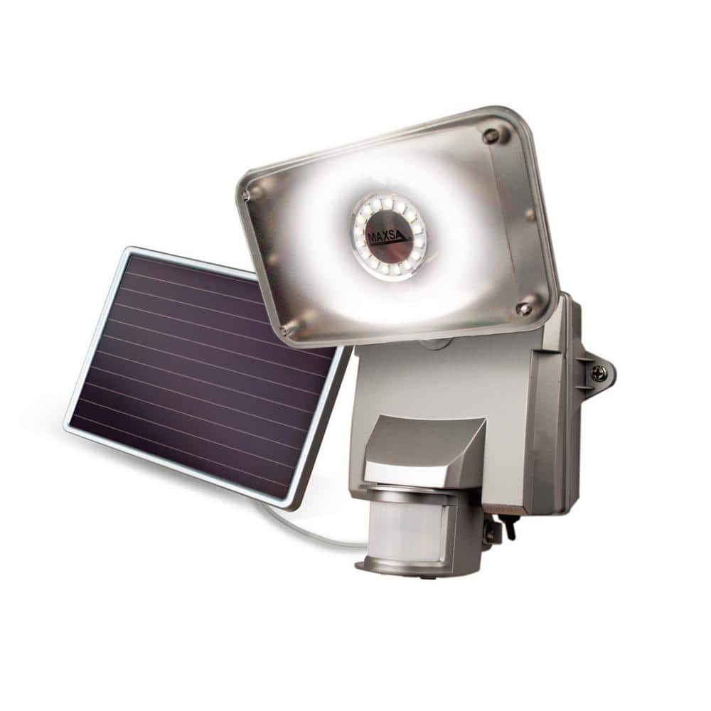 Solar Silver Motion Sensing Outdoor Integrated LED 1100-Lumens 1-Watt Path 
