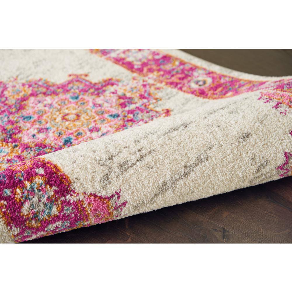 Ivory Elegance Floral Synthetic 5' x 7' Easy-Care Area Rug