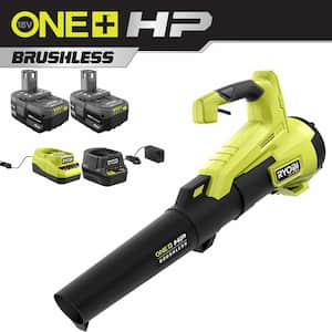 ONE+ HP 18V Brushless 110 MPH 350 CFM Cordless Variable-Speed Jet Fan Leaf Blower w/(2) 4.0 Ah Battery and (2) Charger