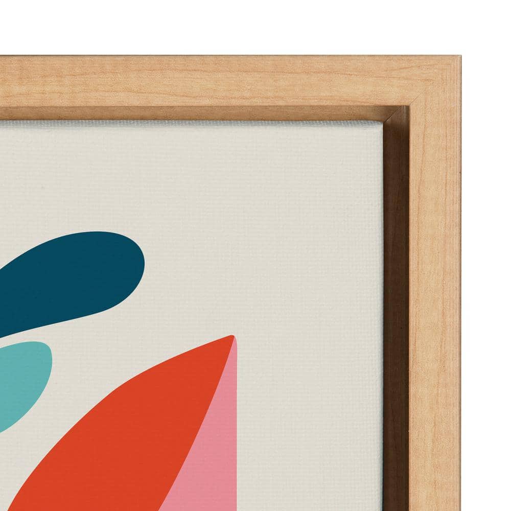 Mid Century Modern Fox Canvas Print with Natural Frame, 26.69" x 21.63"
