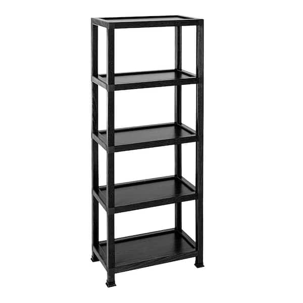 Way Basics zTube Kensington 4-Shelf Bookcase Storage Shelf in Black Wood Grain