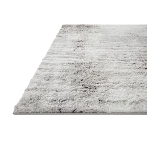 Bliss Micro Shag Grey/Cream 5 ft. 3 in. x 7 ft. 6 in. Modern Area Rug