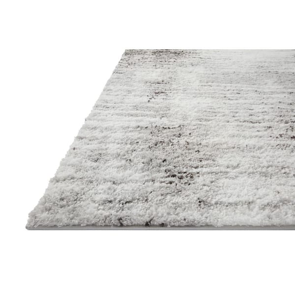 Bliss Micro Shag Grey/Cream 2 ft. 3 in. x 4 ft. Modern Area Rug