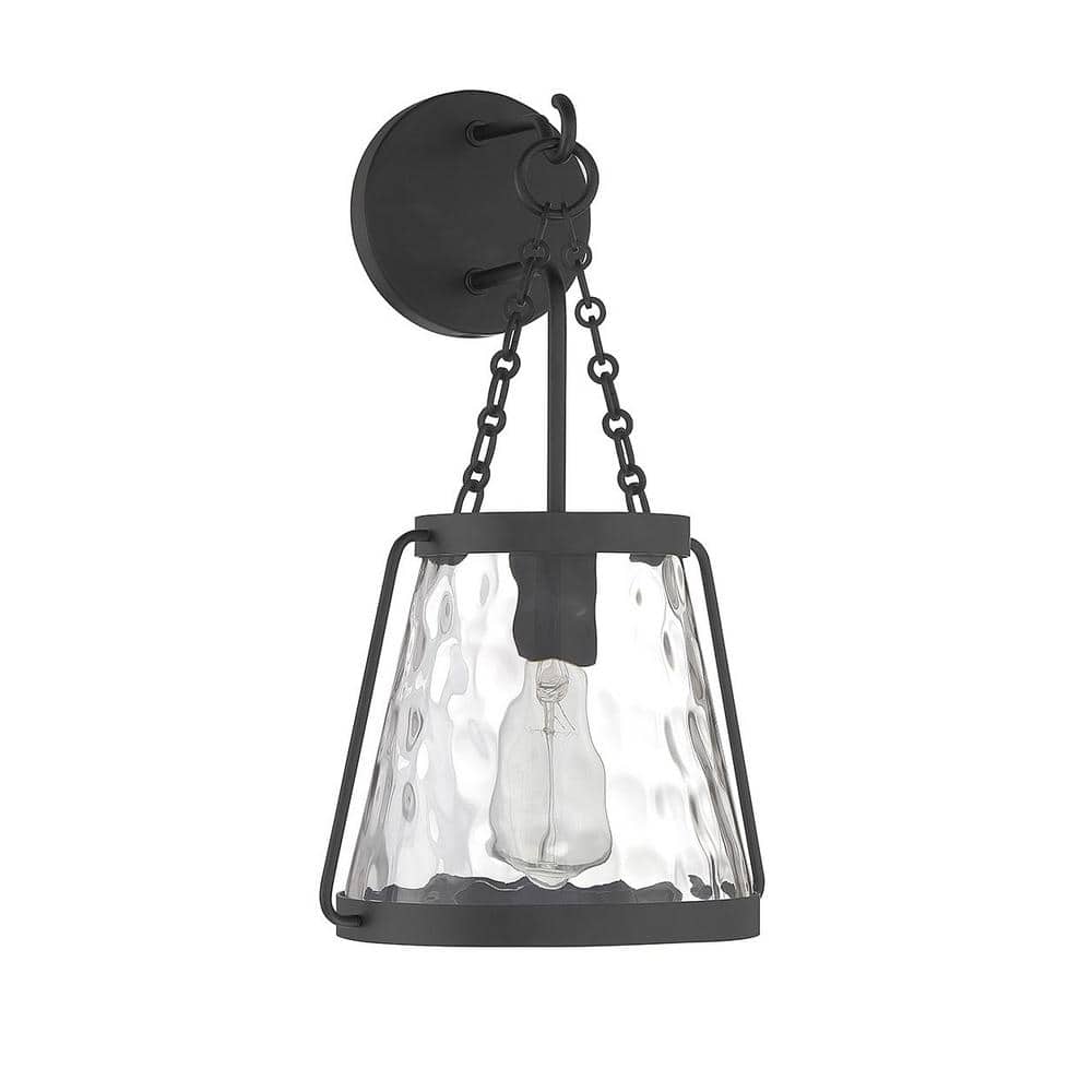 Matte Black Glass Shade Dimmable Wall Sconce