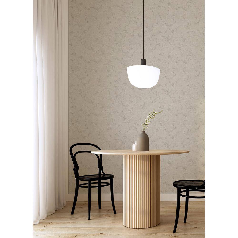 Mahina Silver Floral Vine Non-Woven Wallpaper Roll
