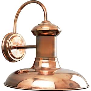 Brookside Collection 10 in.1-Light Solid Copper Farmhouse Outdoor Medium Wall Lantern Light