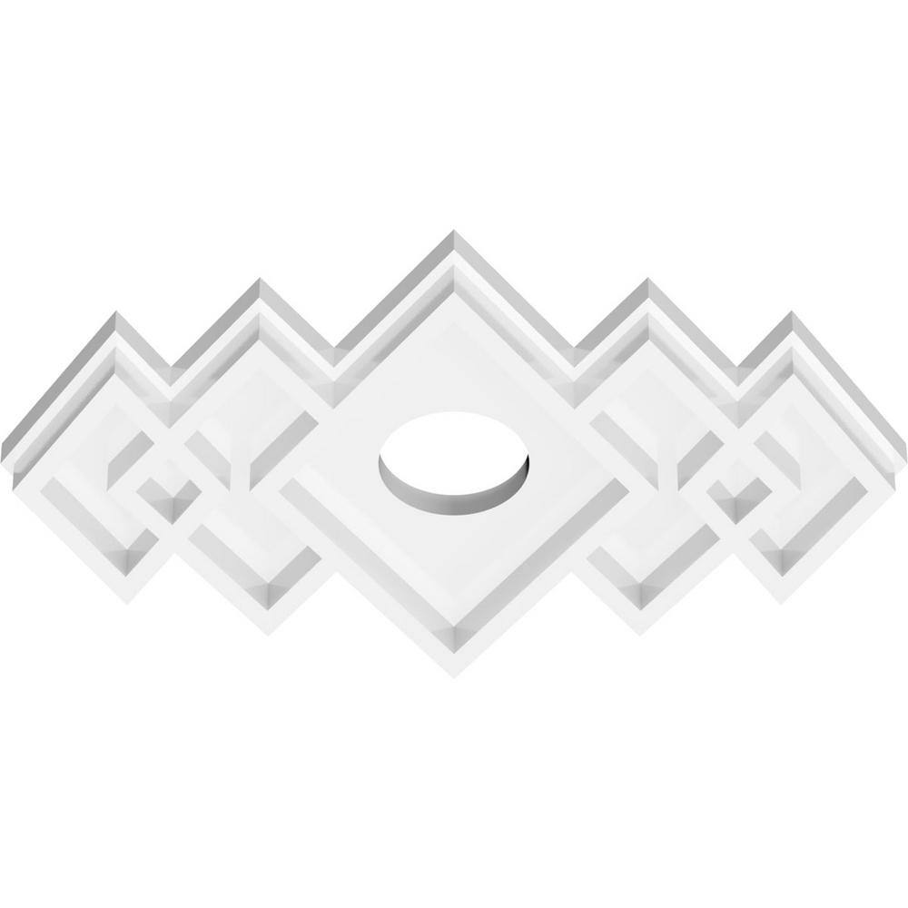 White Geometric PVC Ceiling Medallion, 12" x 8"