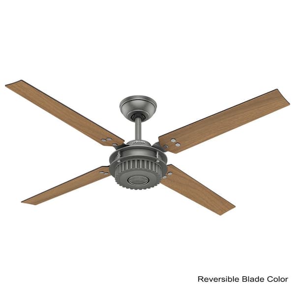 Hunter Chronicle 54 In Indoor Outdoor Matte Silver Ceiling Fan With Wall Control 59236 The Home Depot Hunter Chronicle 54 In Indoor Outdoor, Home Depot Outdoor Fans Without Lights
