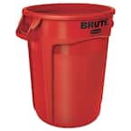 Brute 32 Gal. Red Plastic Round Trash Can