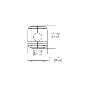 Dayton 12.4375 in. x 10.6875 in. Bottom Grid for Kitchen Sink in Stainless Steel