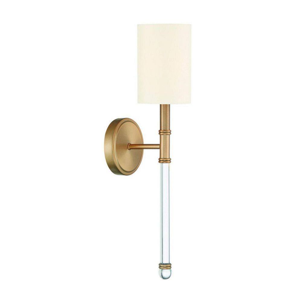 Elegant Fremont Warm Brass Wall Sconce with Soft White Shade