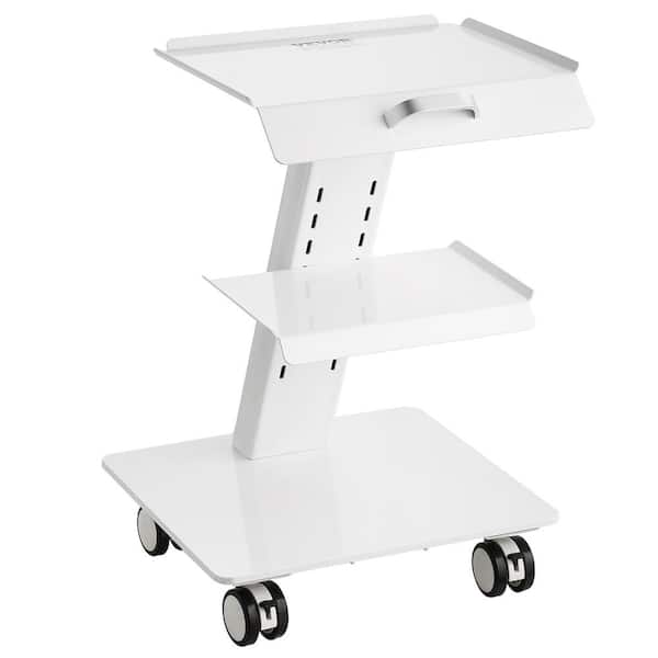 VEVOR Kitchen Cart, Lab Trolley, 3-Layer Rolling Lab Cart, Metal Mobile Trolley Wheels, Tray Rolling for Lab, Clinic