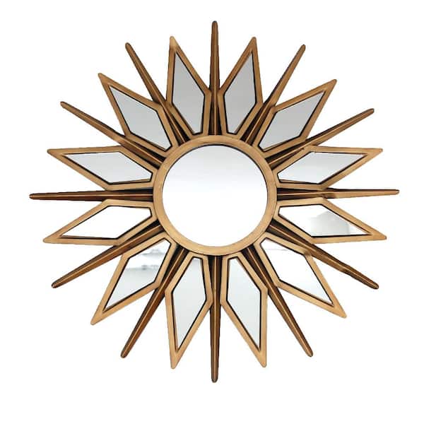 StyleWell Medium Sunburst Gold Classic Accent Mirror with Metal Frame (24 in. Diameter)
