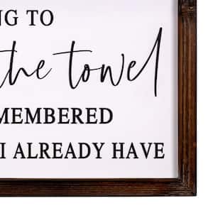 Throw in the Towel" Wood Framed Decorative Sign Wall Art