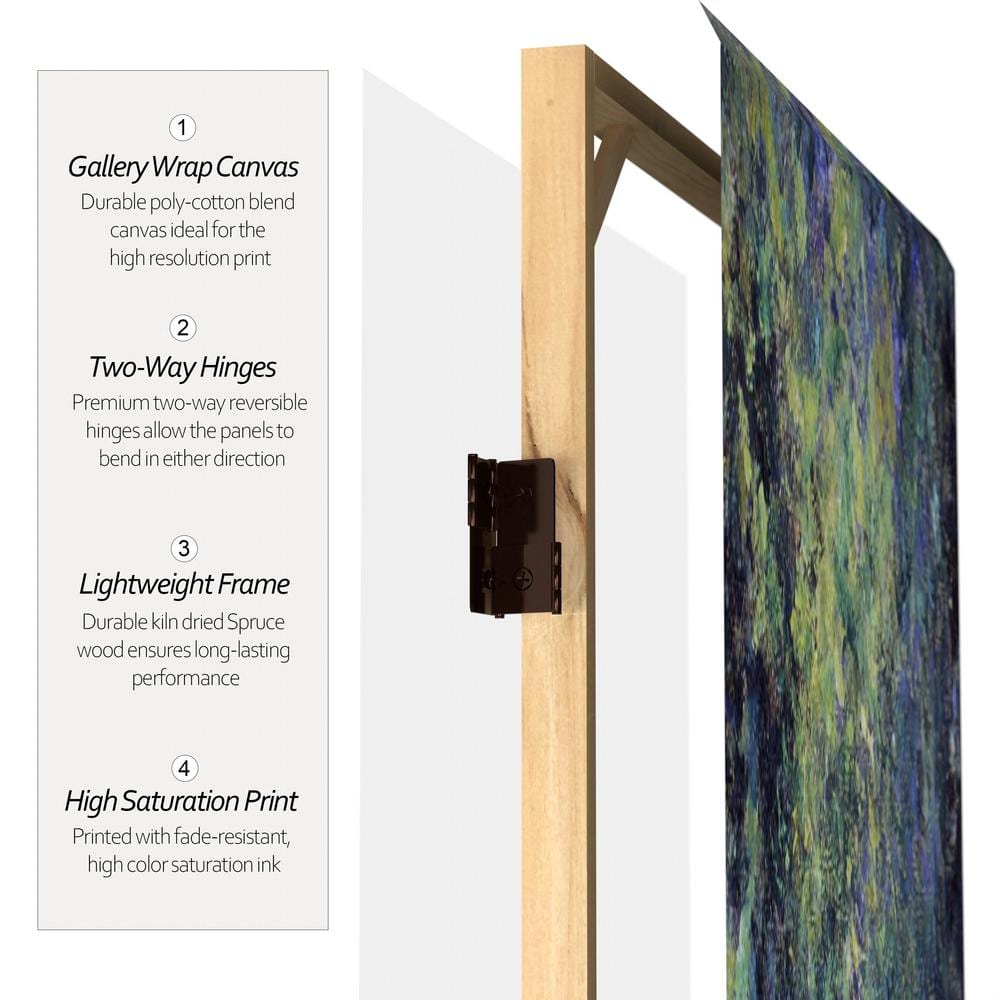 6 ft Tall Double Sided Monet Canvas Room Divider